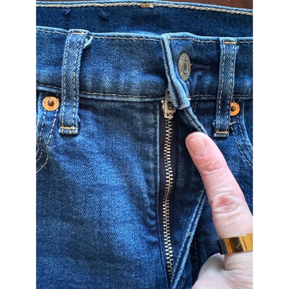 GAP Vintage Slim High Rise Jeans in Medium Wash with Raw Hem Size 27 US 4 Tall - Picture 4 of 11